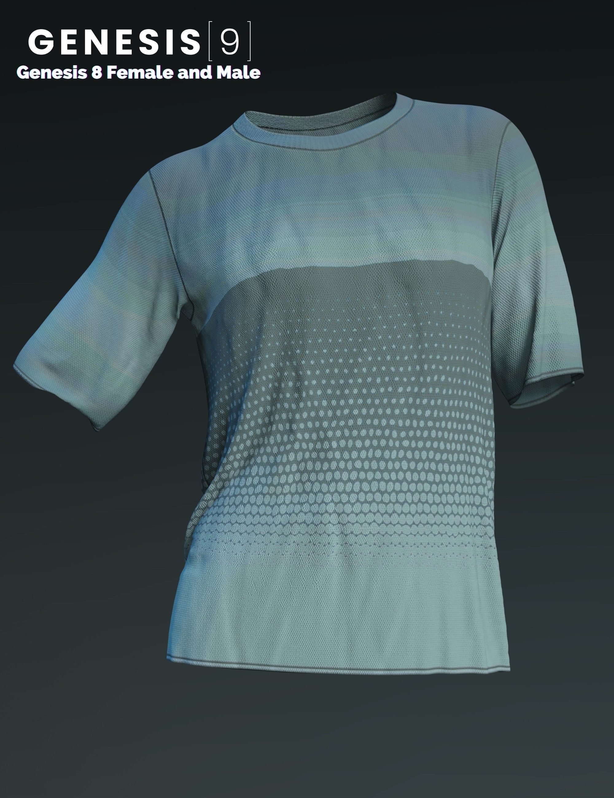DForce Basic T-Shirt for Genesis 8 and 9 3D model_7