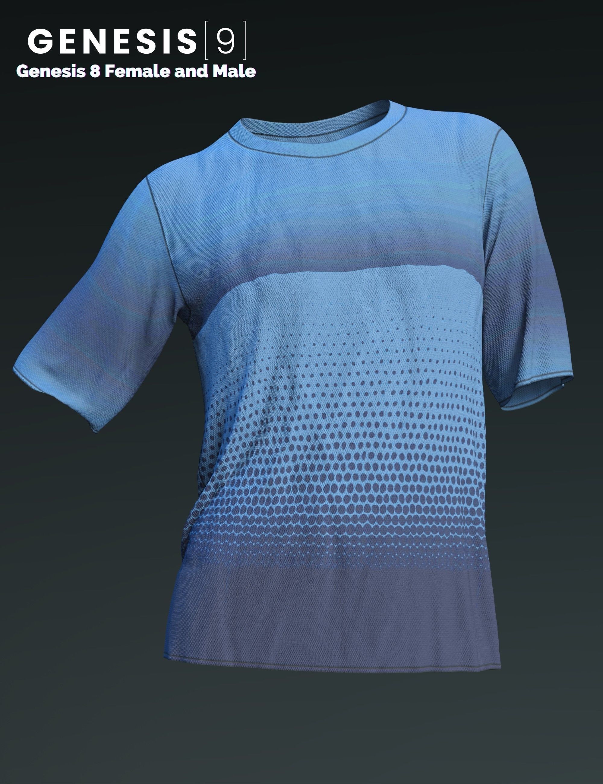 DForce Basic T-Shirt for Genesis 8 and 9 3D model_2