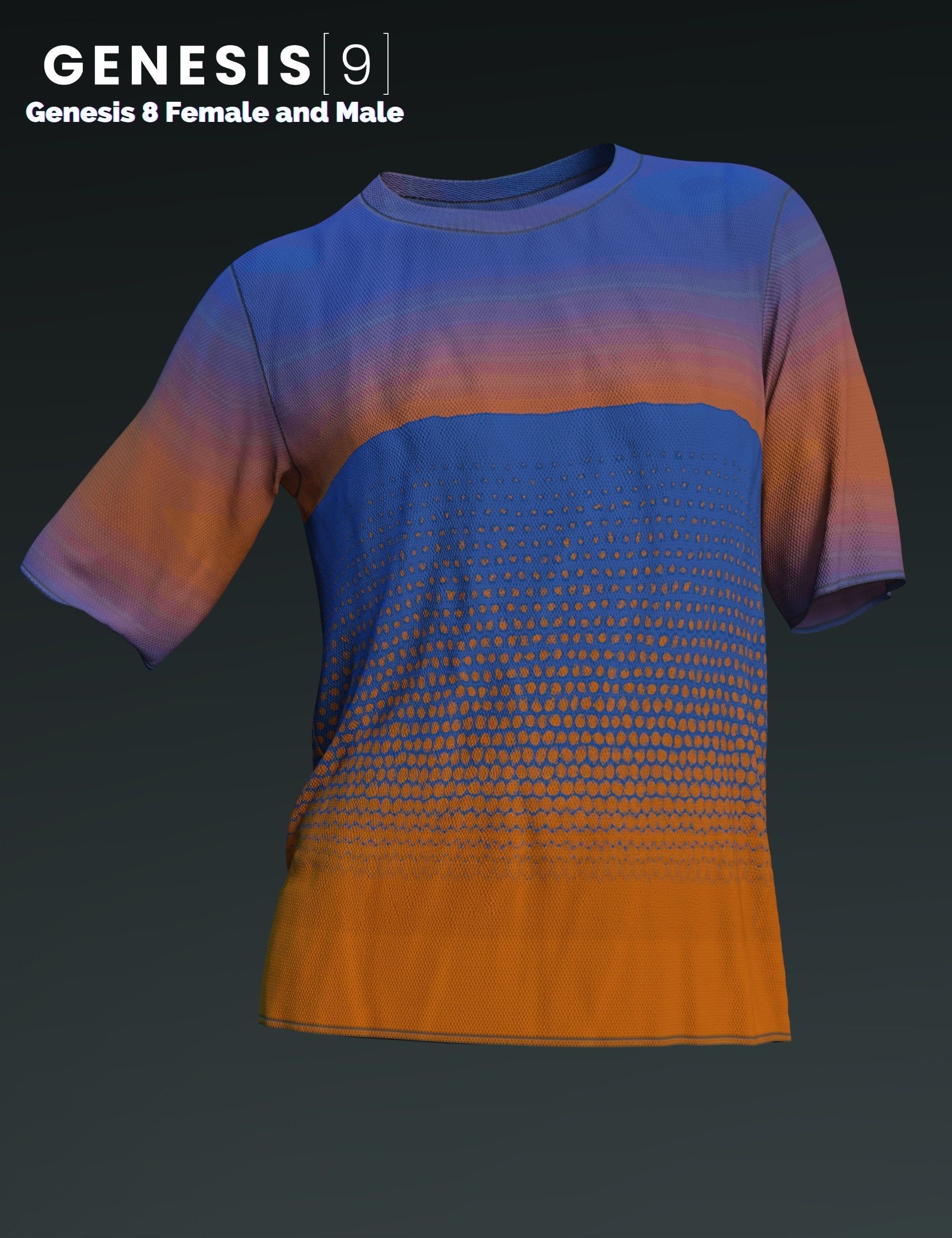 DForce Basic T-Shirt for Genesis 8 and 9 3D model_6