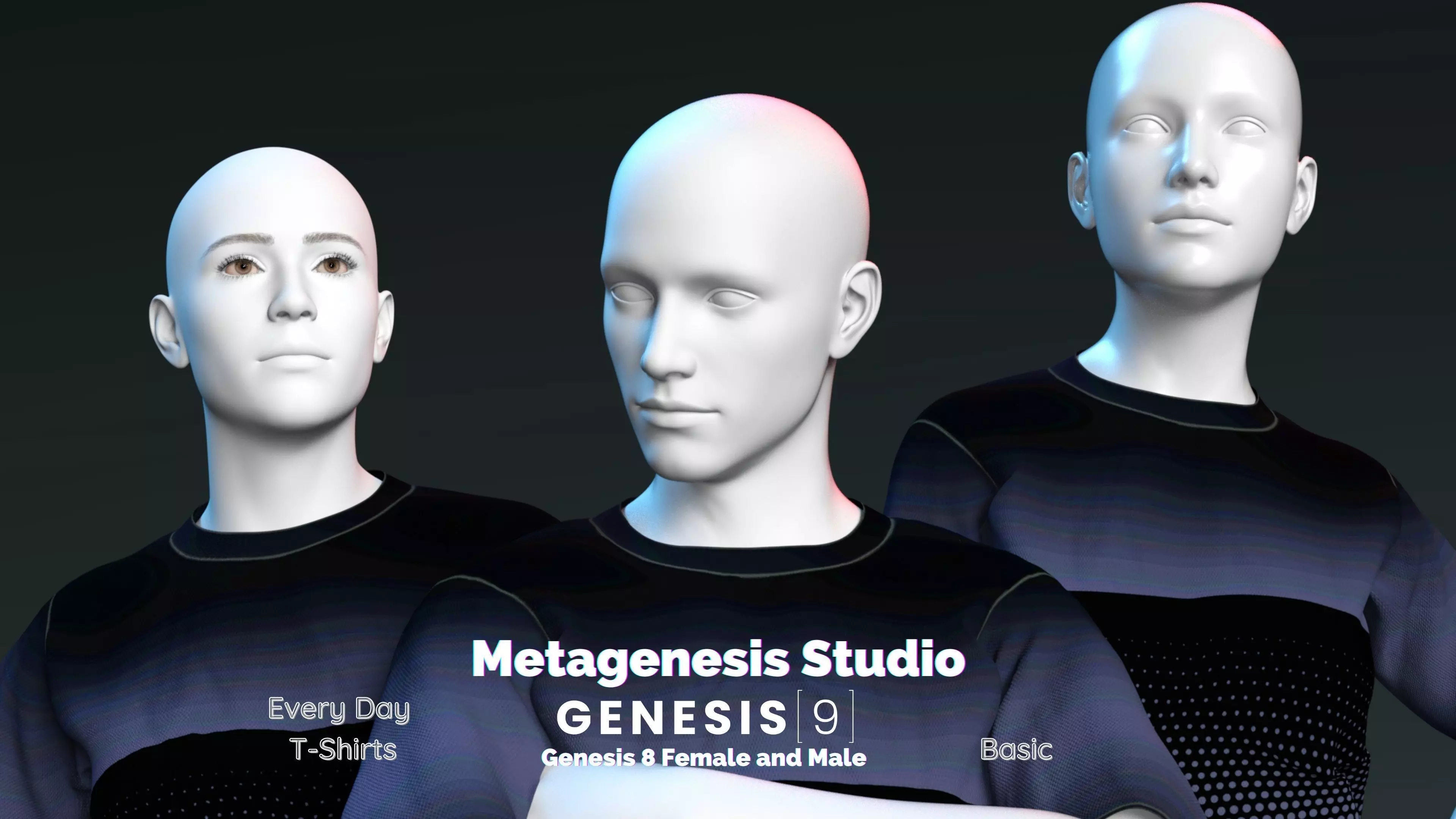 DForce Basic T-Shirt for Genesis 8 and 9 3D model_0