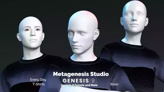 DForce Basic T-Shirt for Genesis 8 and 9 3D model DForce Basic T-Shirt for Genesis 8 and 9 3D model