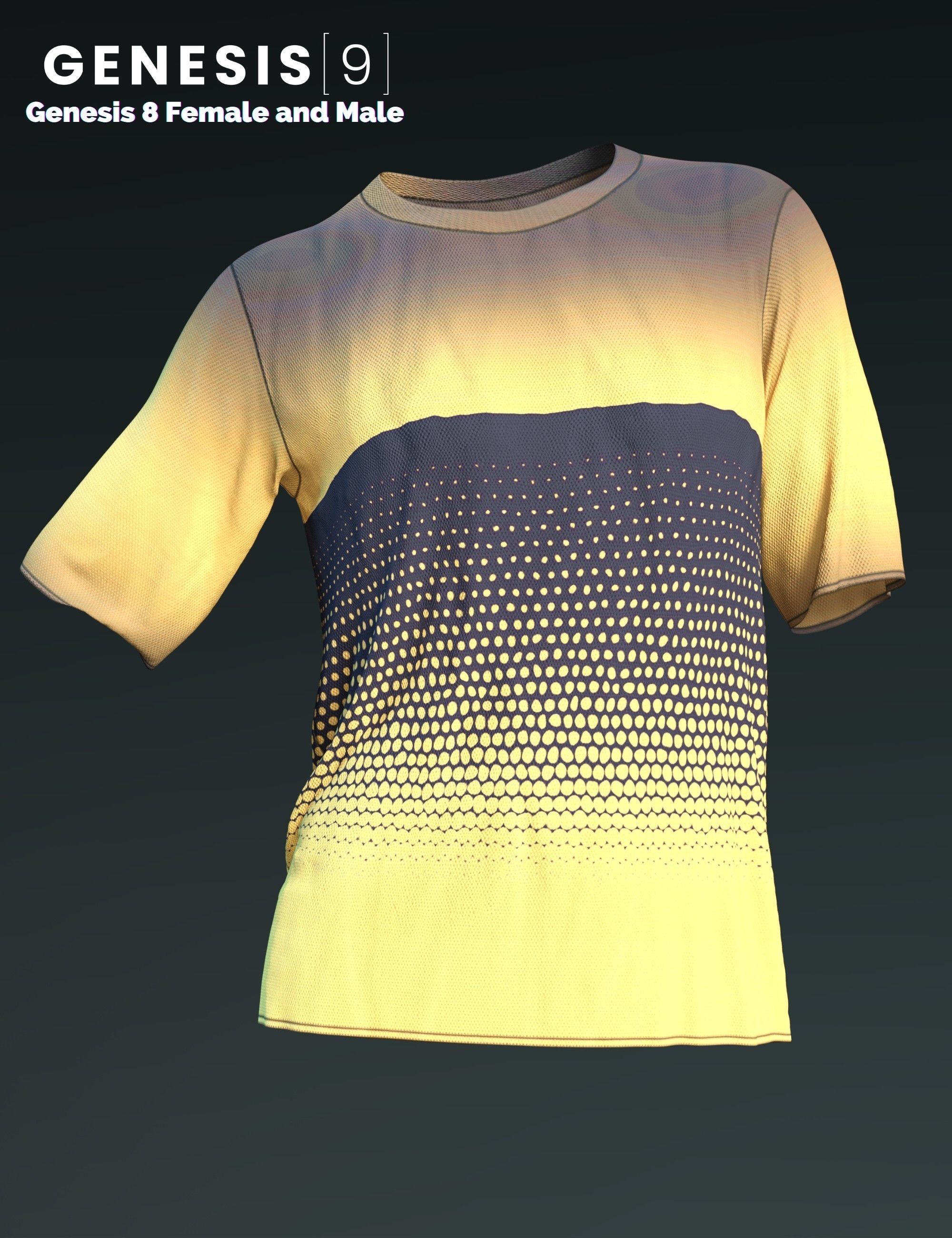 DForce Basic T-Shirt for Genesis 8 and 9 3D model_4