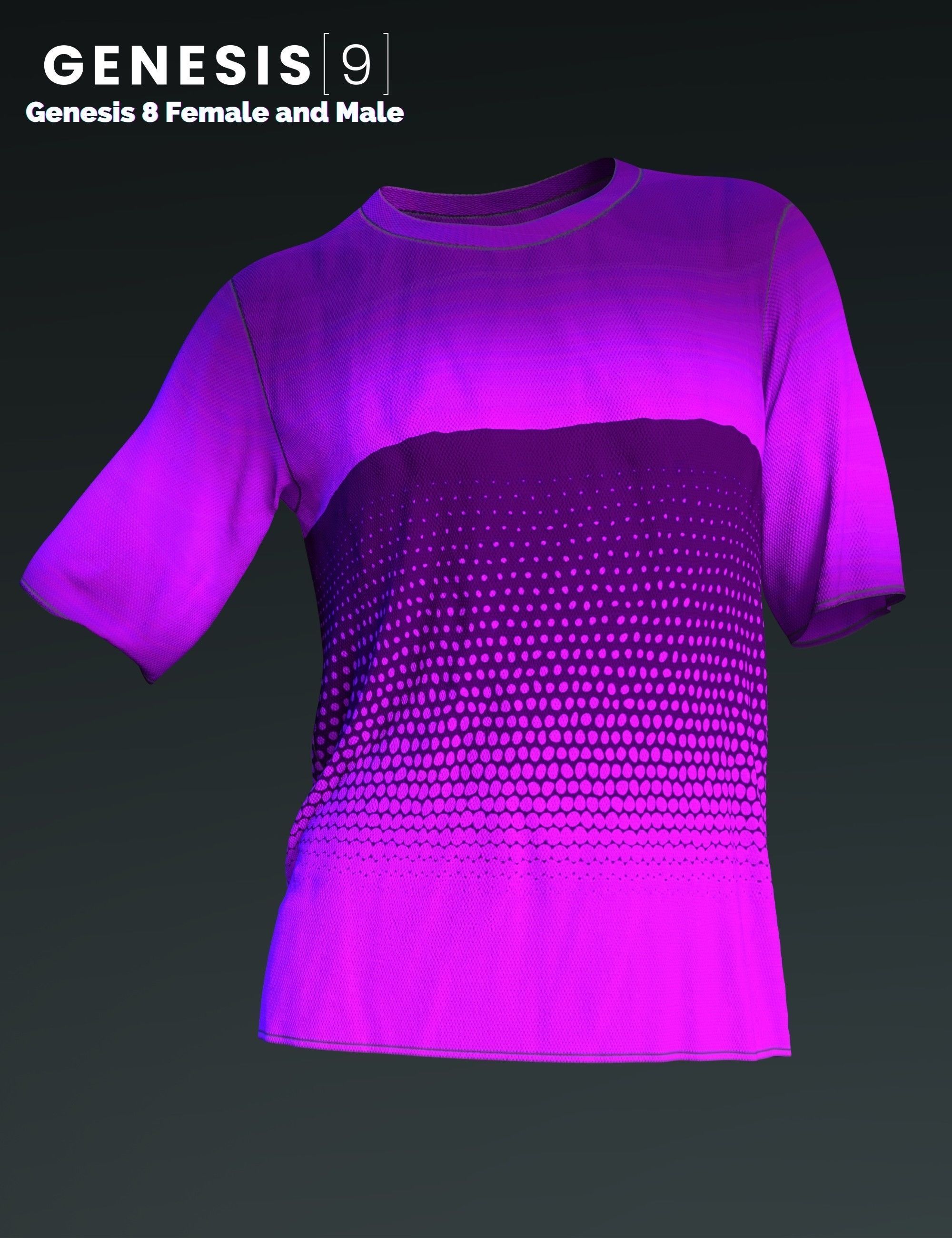 DForce Basic T-Shirt for Genesis 8 and 9 3D model_11