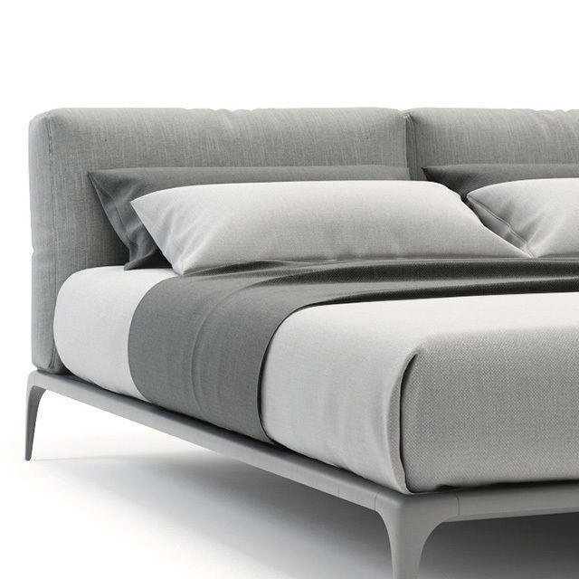  Modern  Bed Low-poly 3D model_1