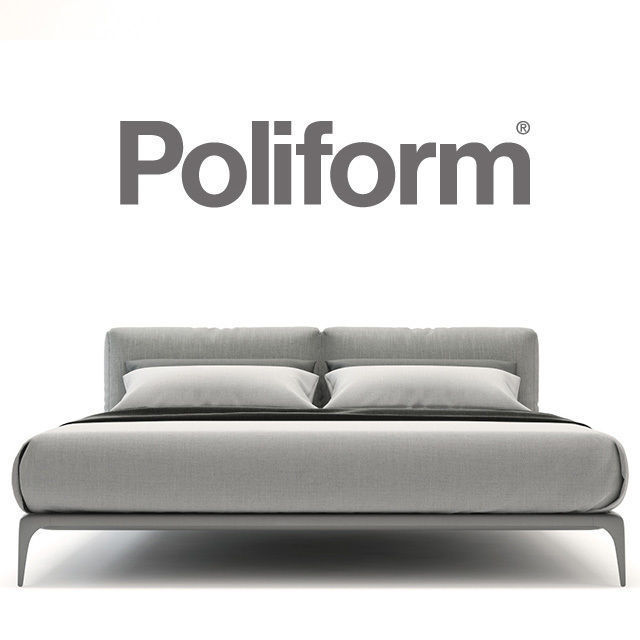  Modern  Bed Low-poly 3D model_2