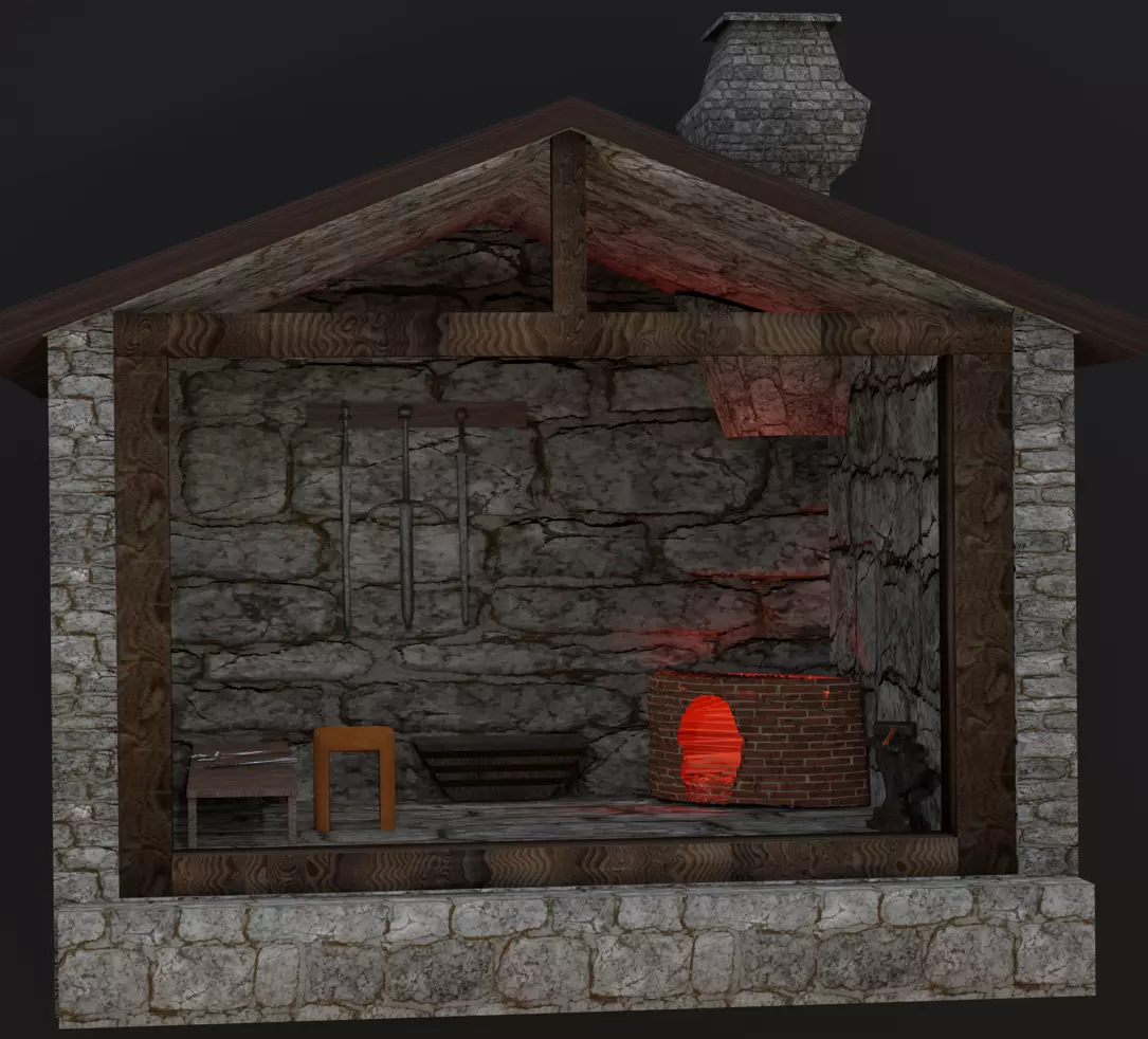 Blacksmith Forge 3D model_0