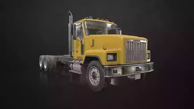 Classic Truck - Yellow Low-poly 3D model Classic Truck - Yellow Low-poly 3D model