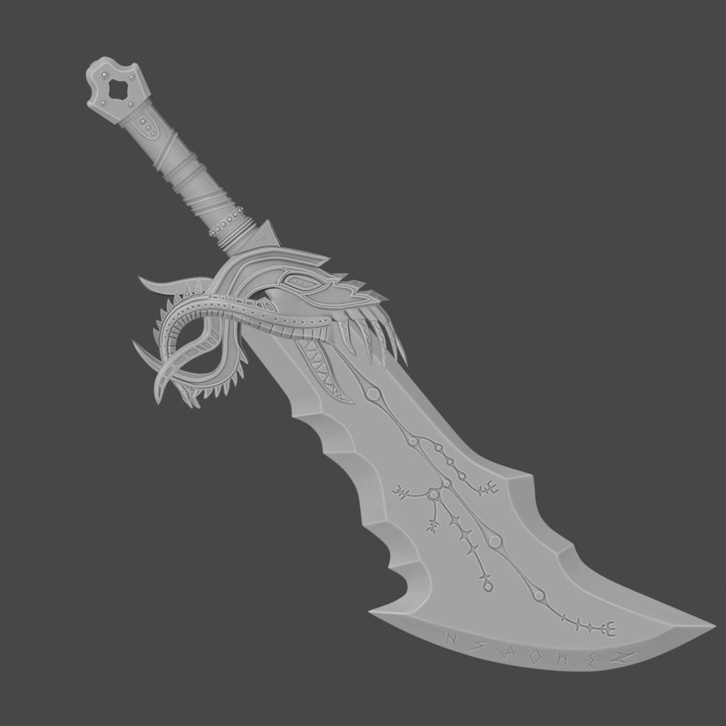 Chaos blade printable 3d model 3D print model_1
