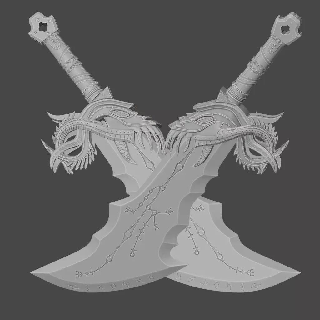 Chaos blade printable 3d model 3D print model_0