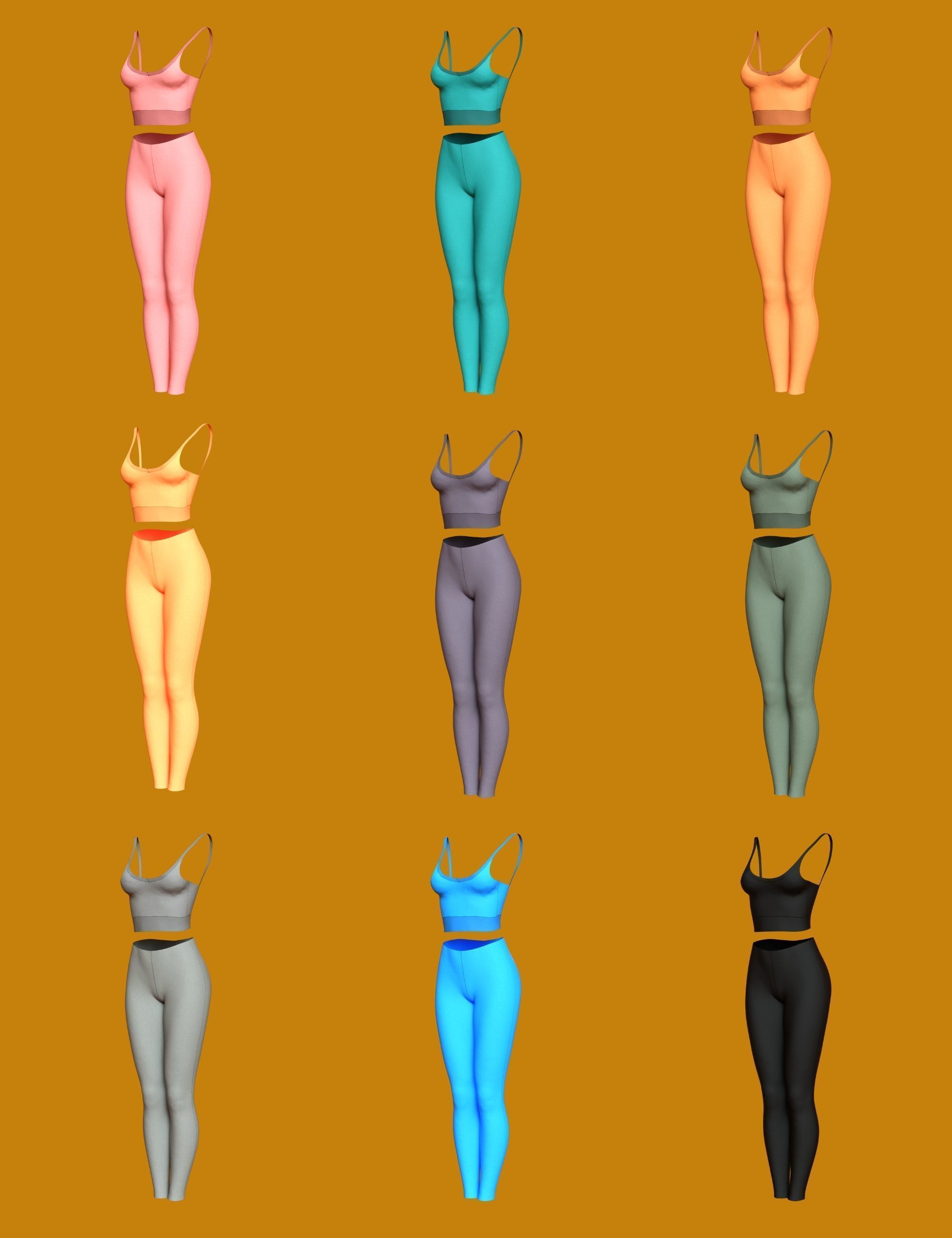 The DForce Yoga Outfit for Genesis 8 and 81 Female 3D model_1