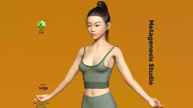 The DForce Yoga Outfit for Genesis 8 and 81 Female 3D model