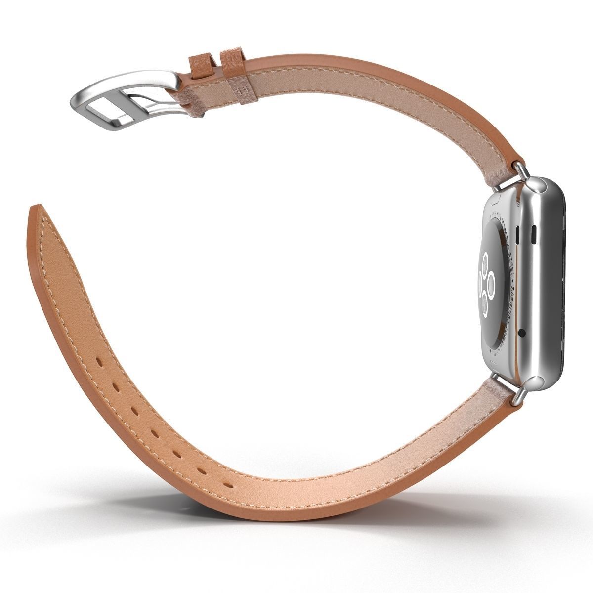 Apple Watch Hermes 42mm Stainless Steel Case 2 3D model_2