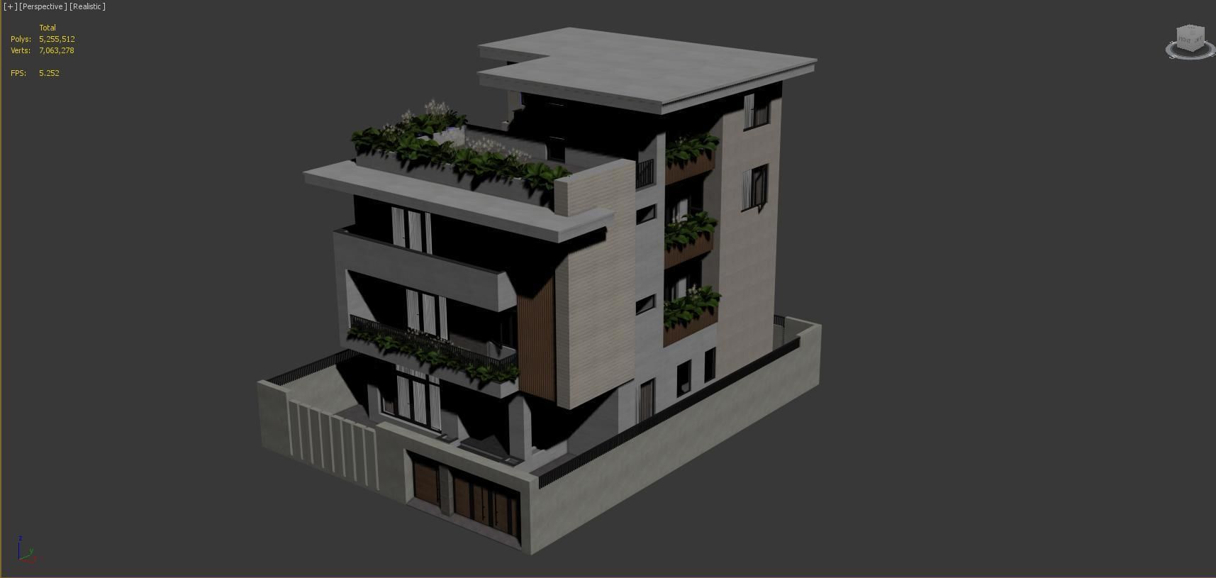 Modern Village Exterior 3d Scene - V-ray rendering 3D model_3