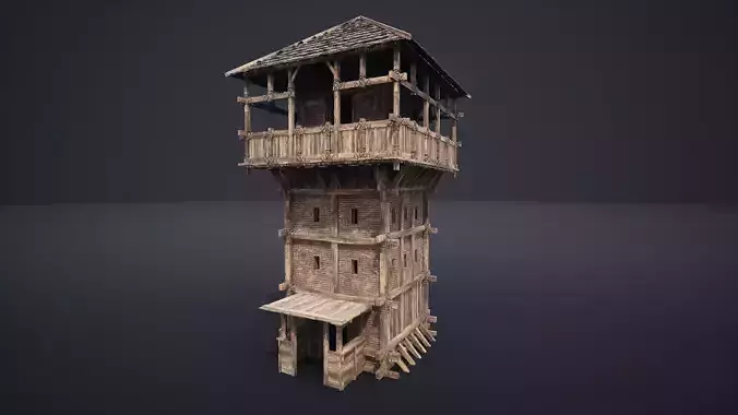 MEDIEVAL WATCHTOWER TOWER FORT FORTRESS CASTLE WALLS AAA NEXTGEN Low-poly 3D model