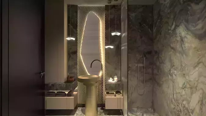 Bathroom Design Modern DV II Villa FGM 3D model