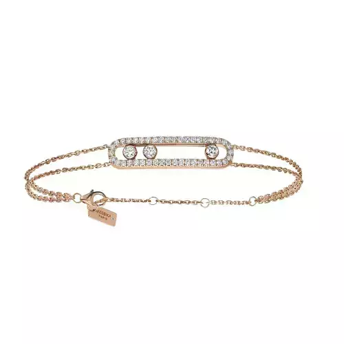 YD271 rose gold bracelet with diamonds 3D print model