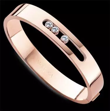 YD272 gold bracelet with two diamonds 3D print model