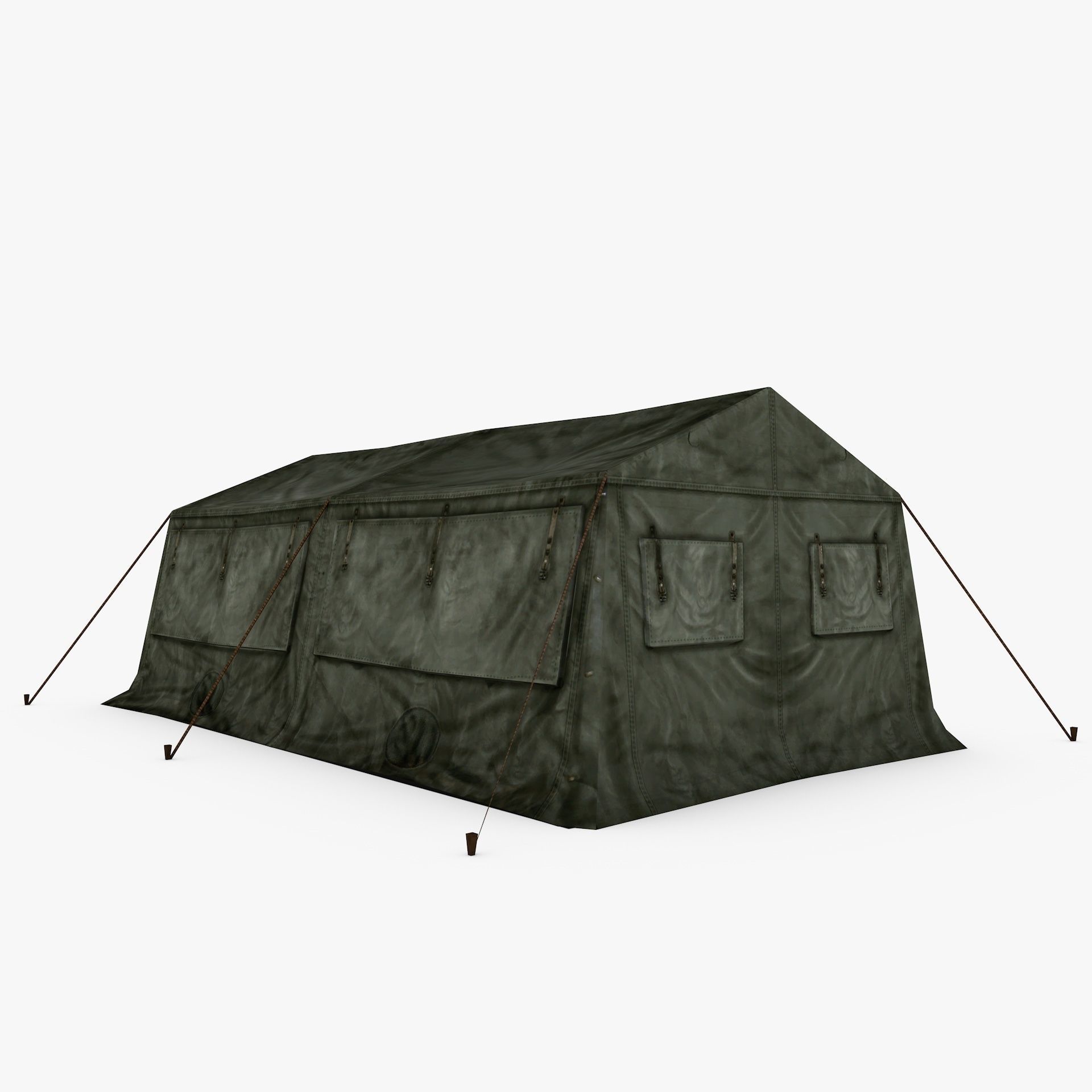 Military Army Frame Tent Low Poly Low-poly 3D model_11