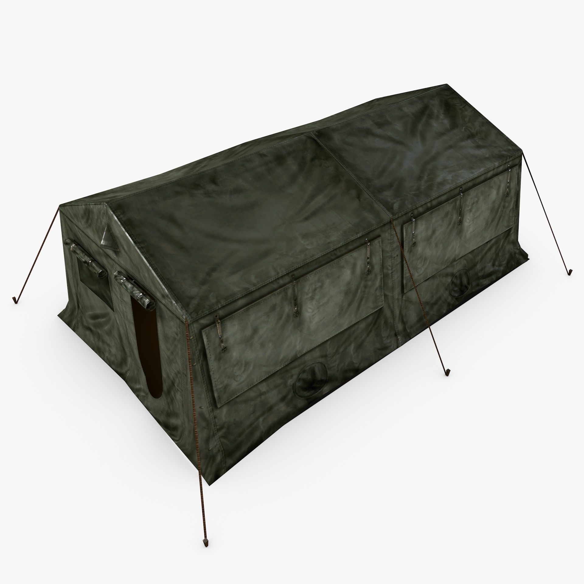 Military Army Frame Tent Low Poly Low-poly 3D model_13