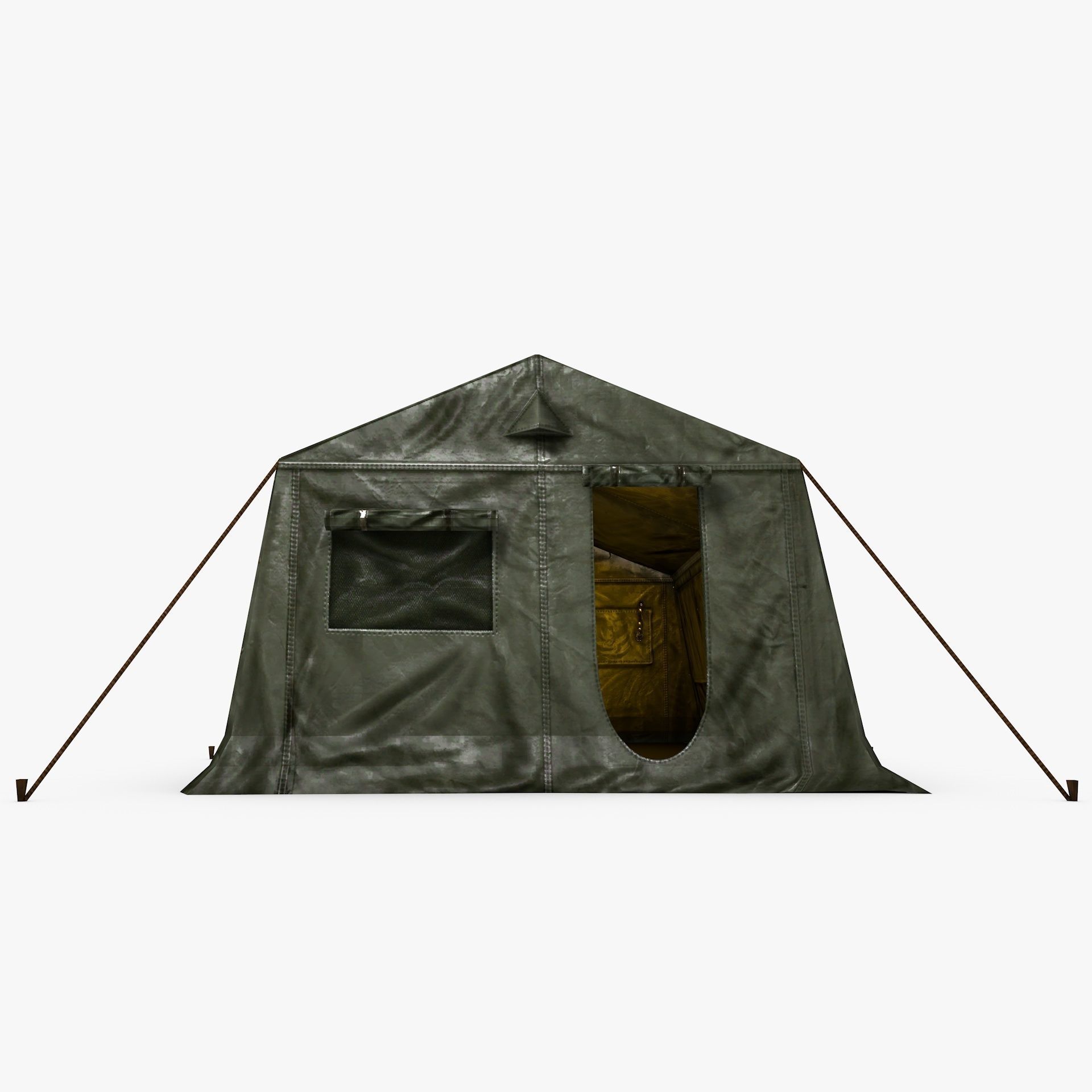 Military Army Frame Tent Low Poly Low-poly 3D model_4
