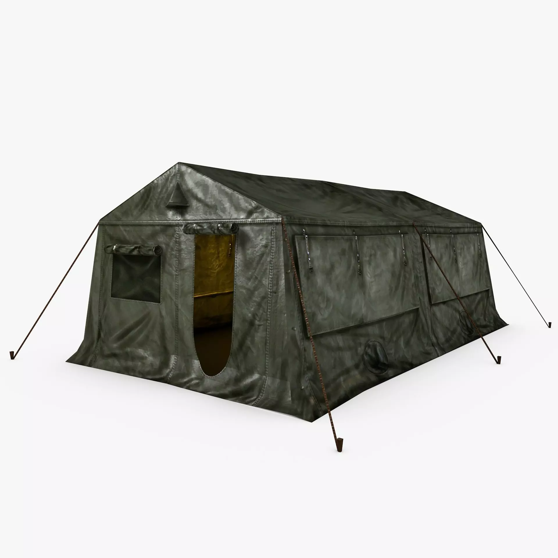 Military Army Frame Tent Low Poly Low-poly 3D model_0