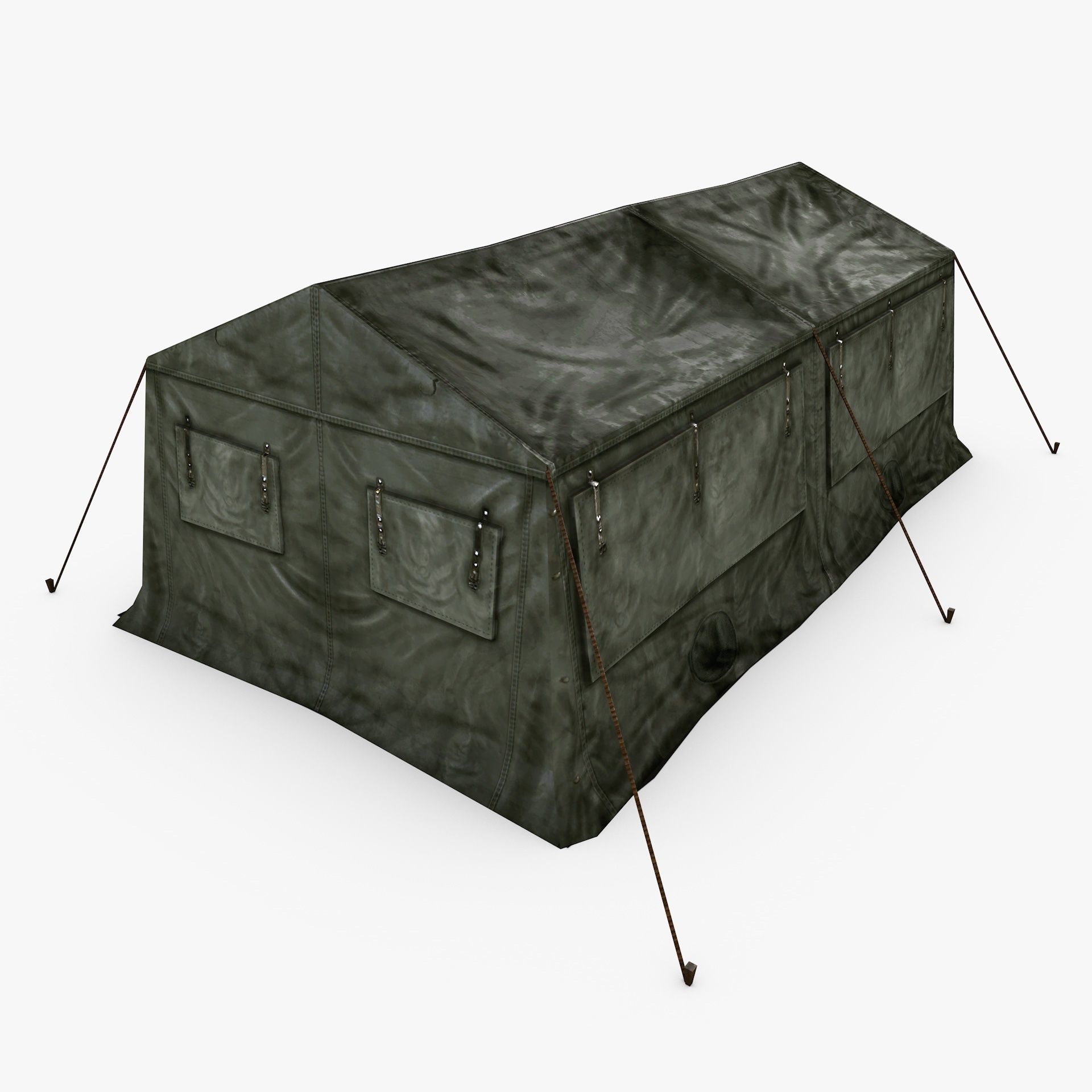 Military Army Frame Tent Low Poly Low-poly 3D model_9