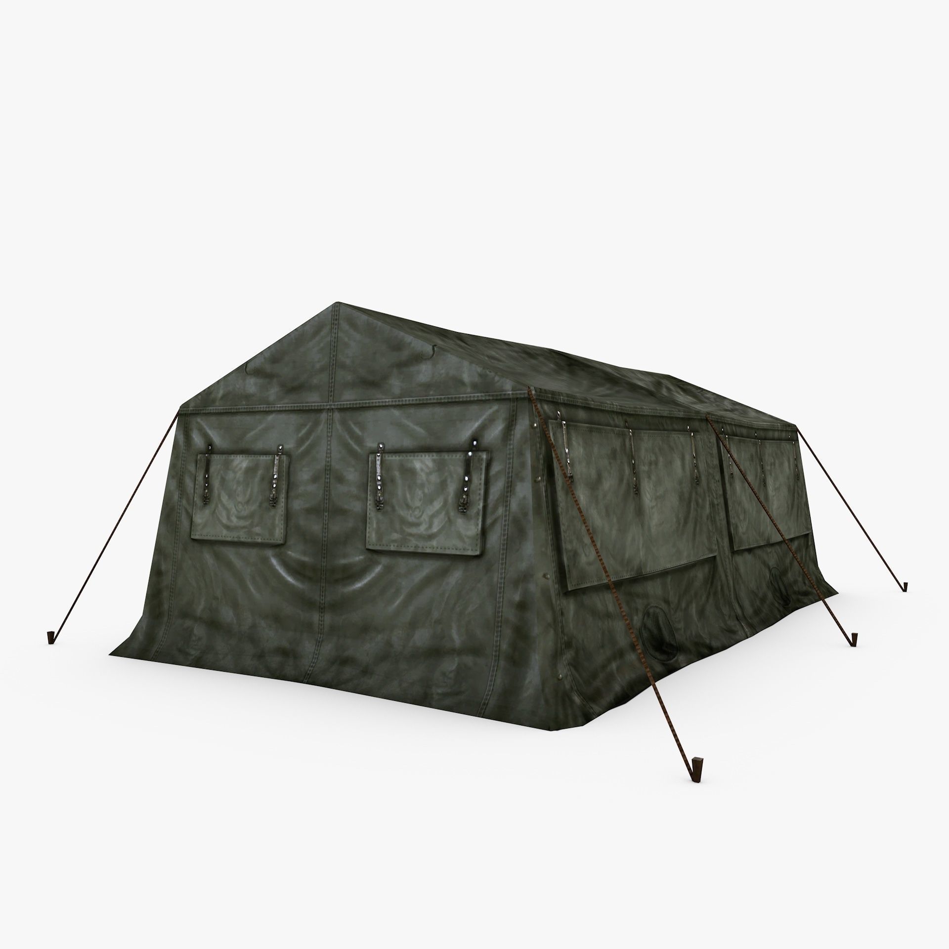 Military Army Frame Tent Low Poly Low-poly 3D model_8