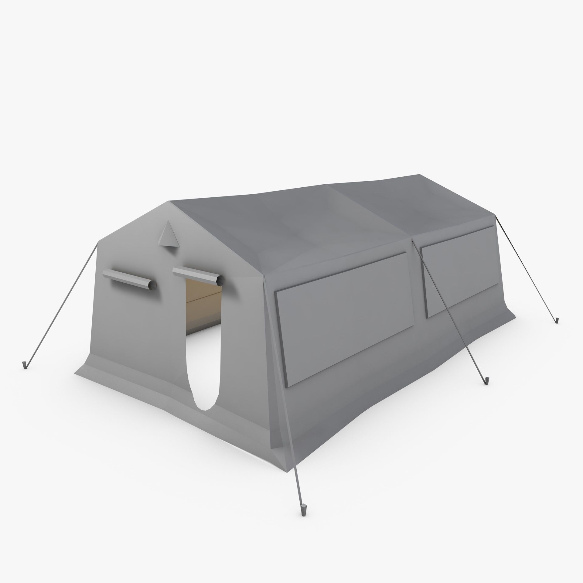 Military Army Frame Tent Low Poly Low-poly 3D model_18