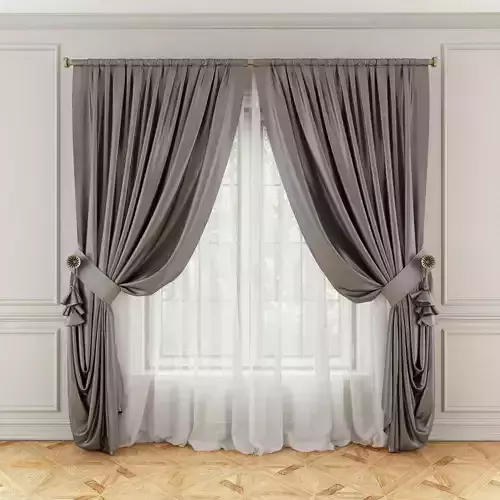 Curtain room with curtains and wooden floor