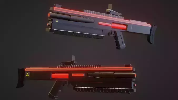 laser weapon game-ready Free low-poly 3D model