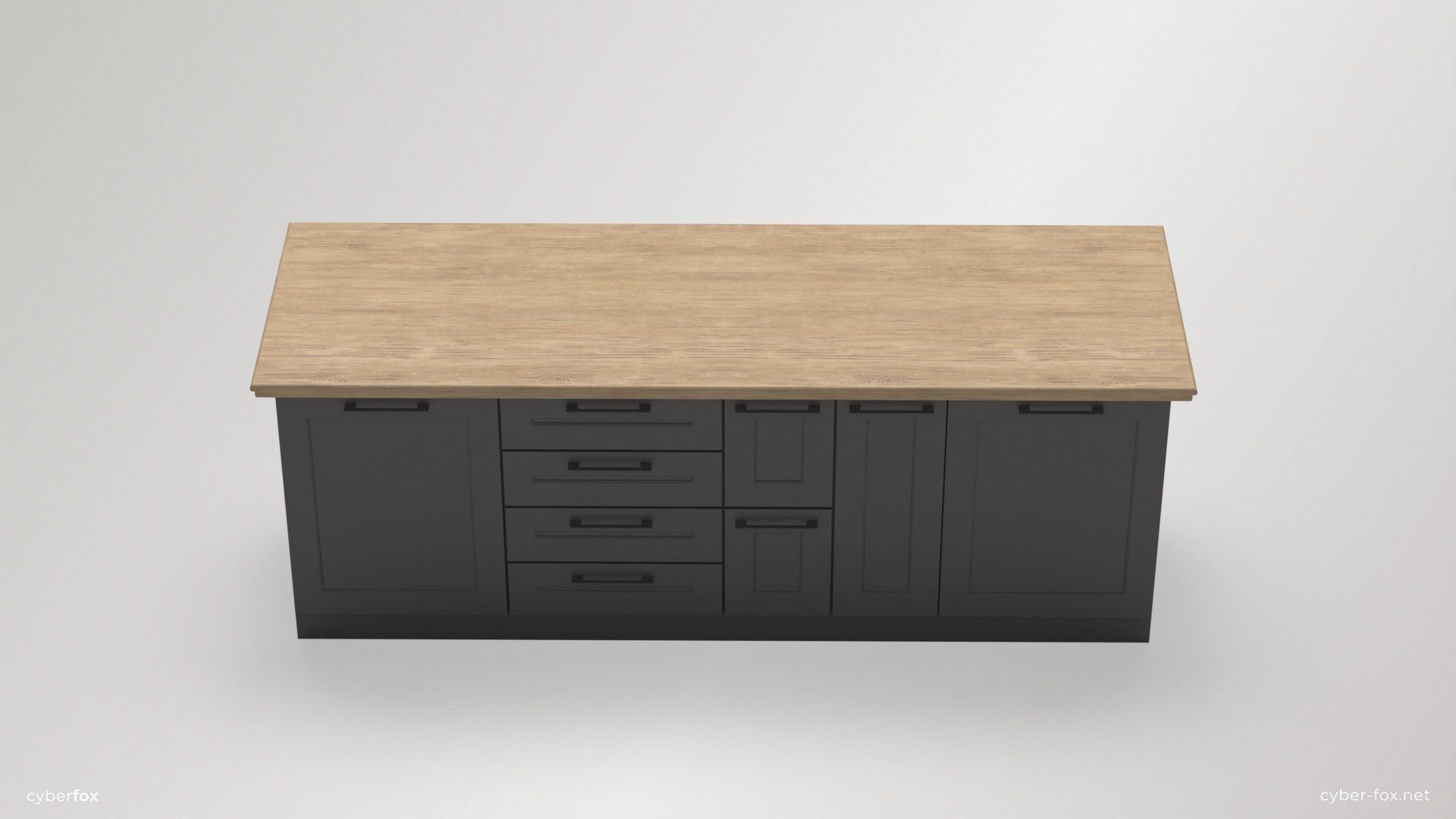 Module Kitchen Cabinets Set Low-poly 3D model_17