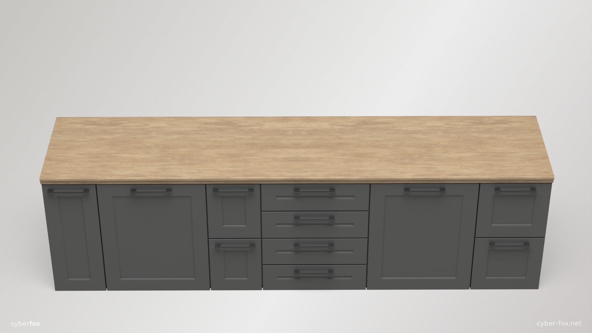 Module Kitchen Cabinets Set Low-poly 3D model_11
