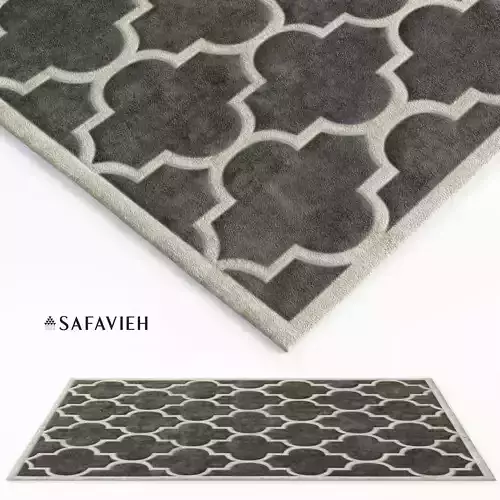 Tufted Dark Grey Area Rug 3D model