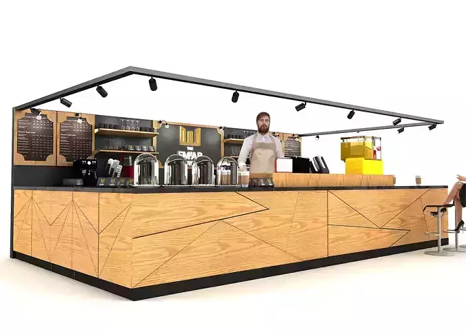 cafe bar stand 3d model ready stage 3D model
