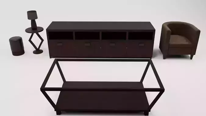 Furnite Pack Dark Wood