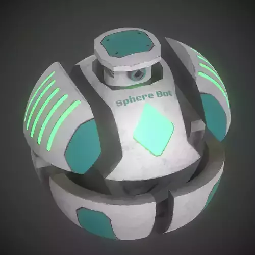 Sphere Bot Sci-Fi Low-poly 3D model