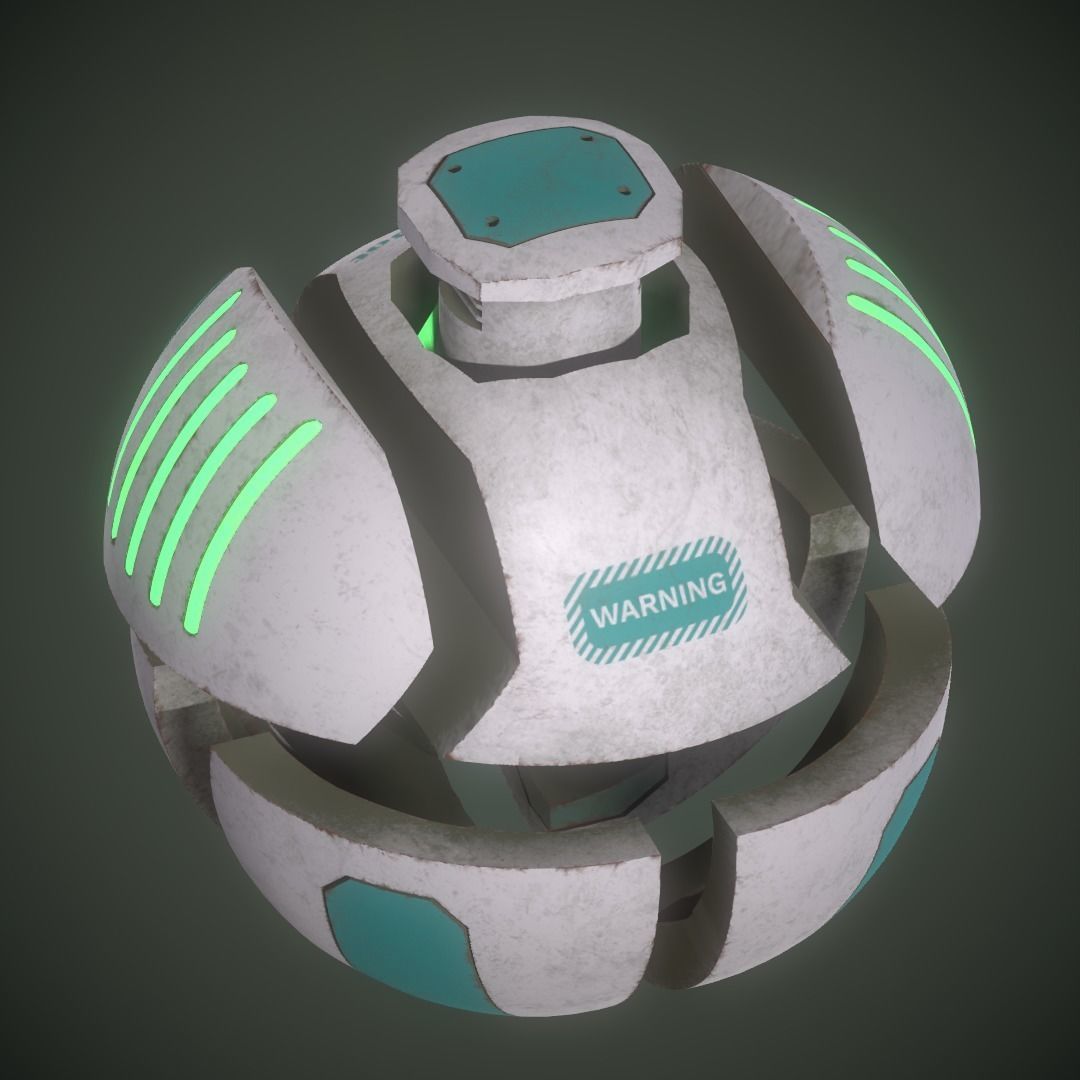 Sphere Bot Sci-Fi Low-poly 3D model_2