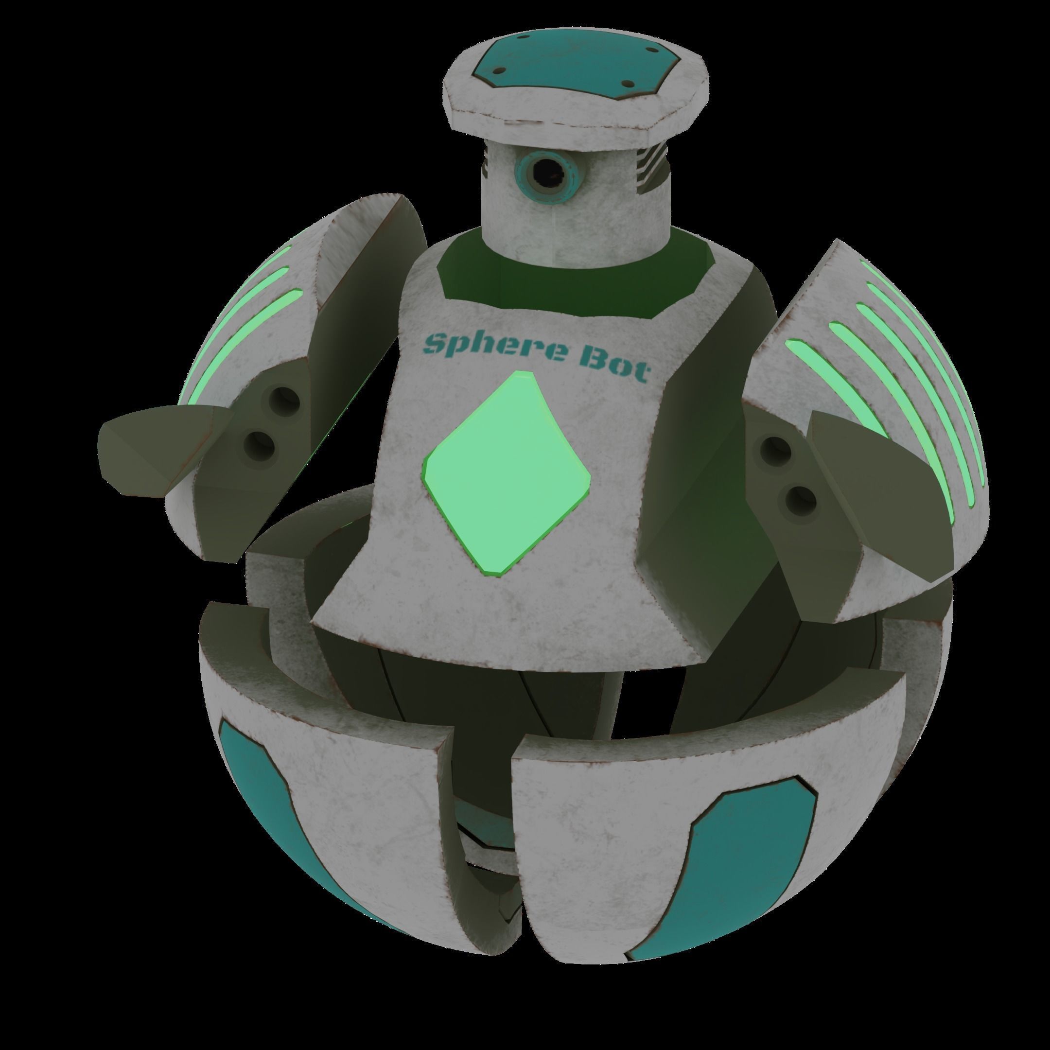 Sphere Bot Sci-Fi Low-poly 3D model_5