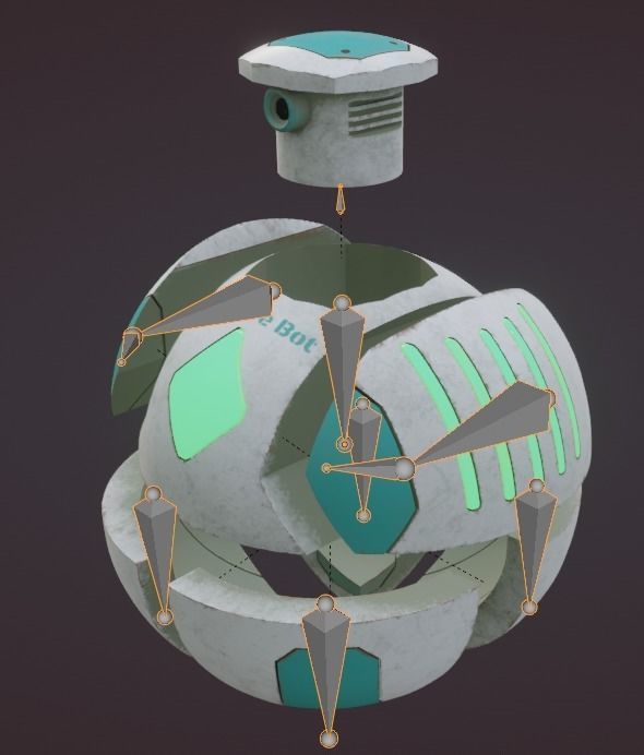 Sphere Bot Sci-Fi Low-poly 3D model_6