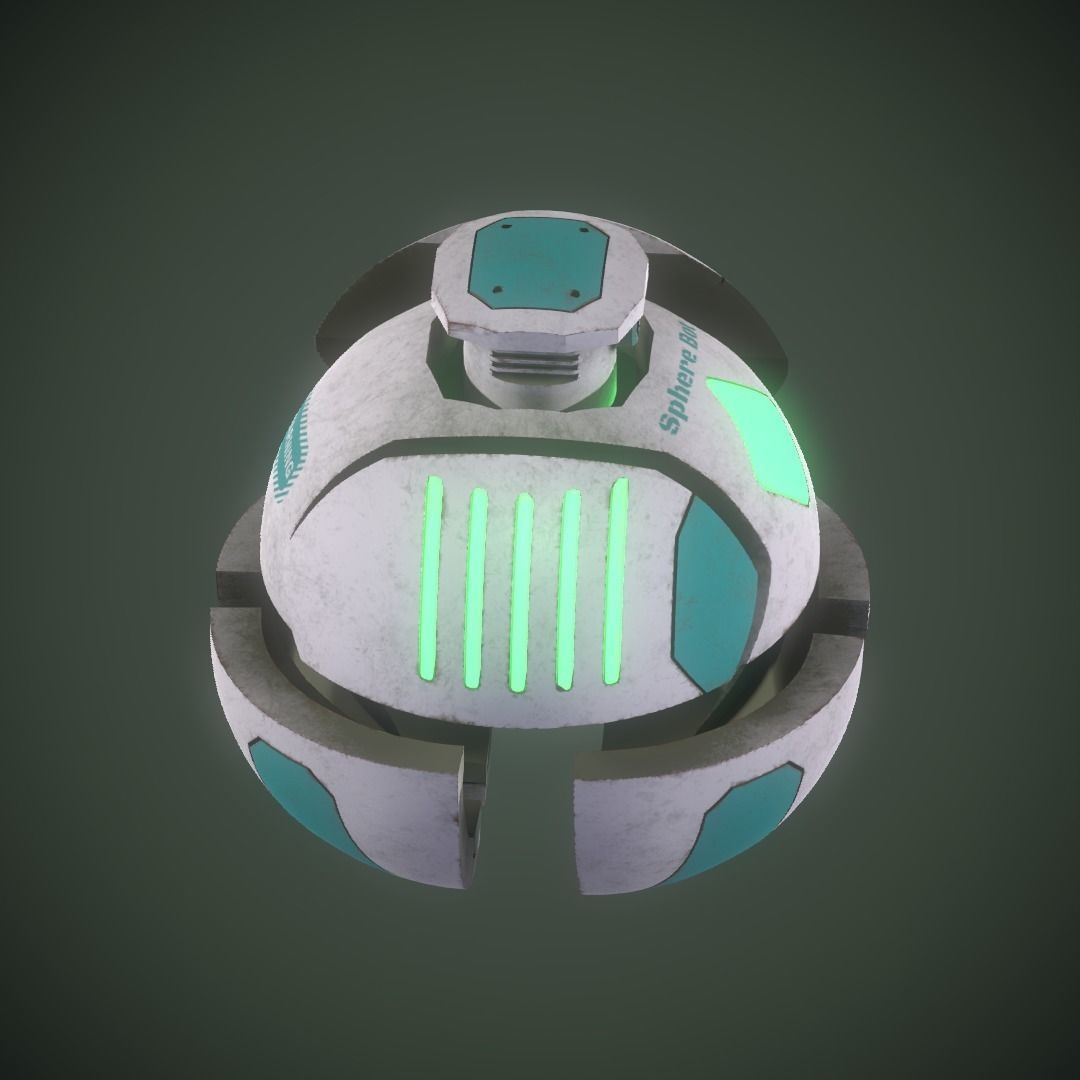 Sphere Bot Sci-Fi Low-poly 3D model_4