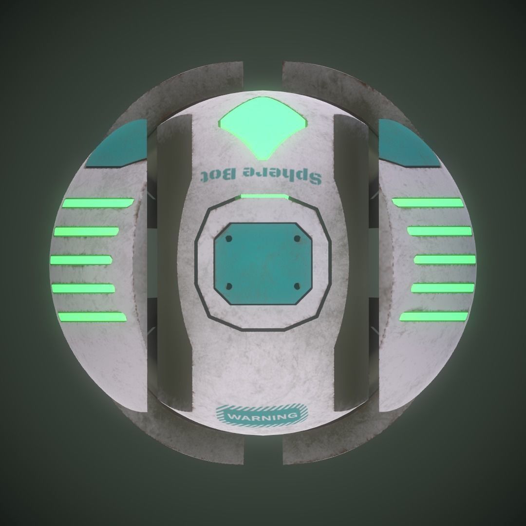 Sphere Bot Sci-Fi Low-poly 3D model_3