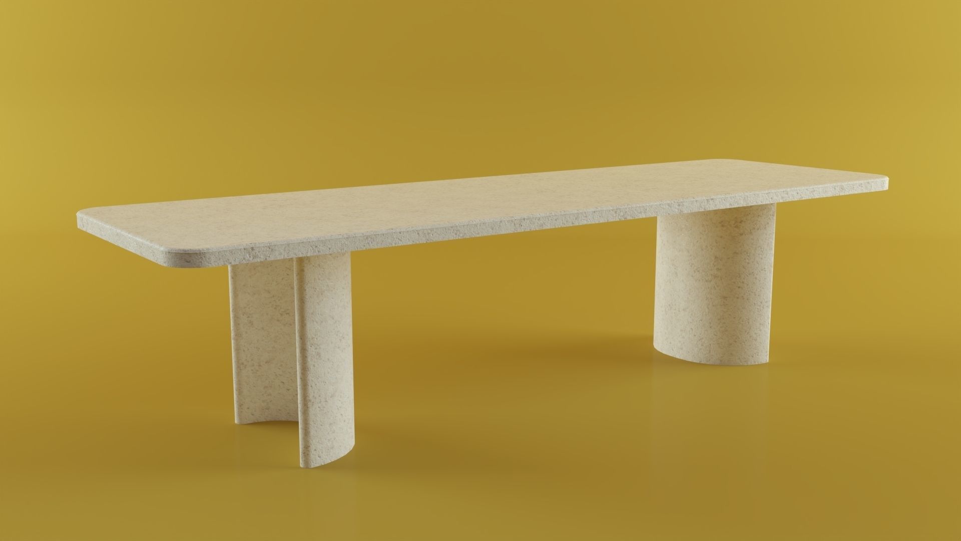 Marble Table and Chair 3D model_5