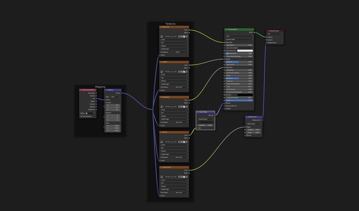Low poly Silk dress Low-poly 3D model_8