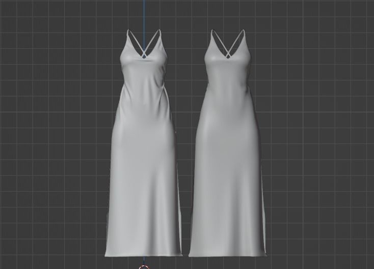 Low poly Silk dress Low-poly 3D model_4