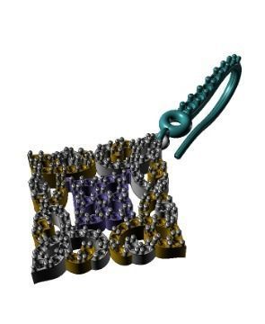 YD274 pendant made of crystals 3D print model_1