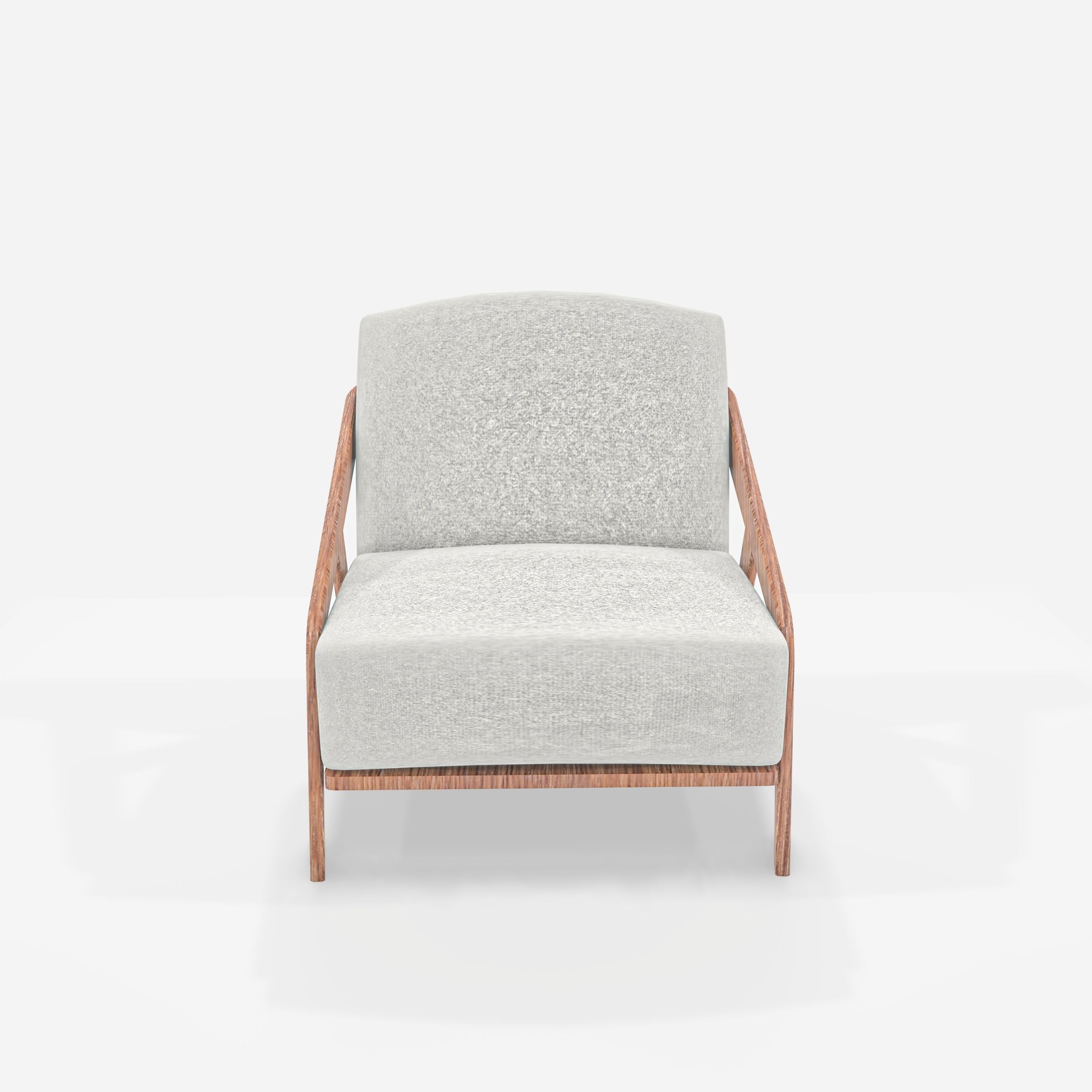 Modern Wood Armchair 3D model_1