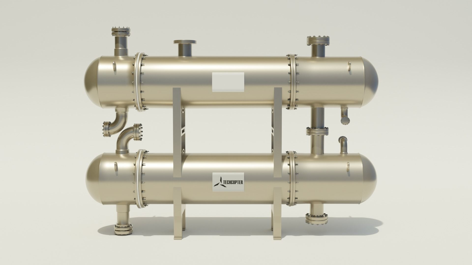 Shell and Tube Heat Exchanger 3D 3D model_5