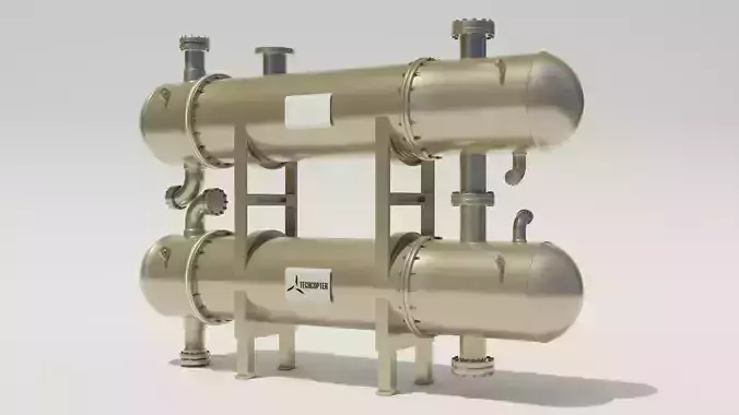Shell and Tube Heat Exchanger 3D 3D model