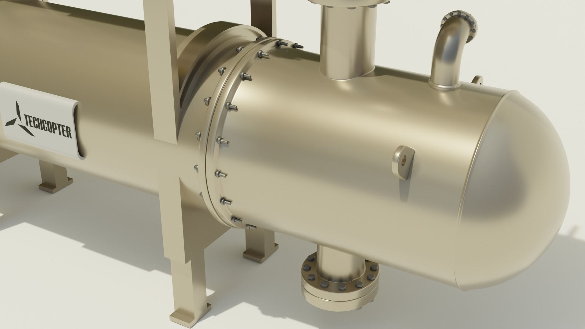 Shell and Tube Heat Exchanger 3D 3D model_4
