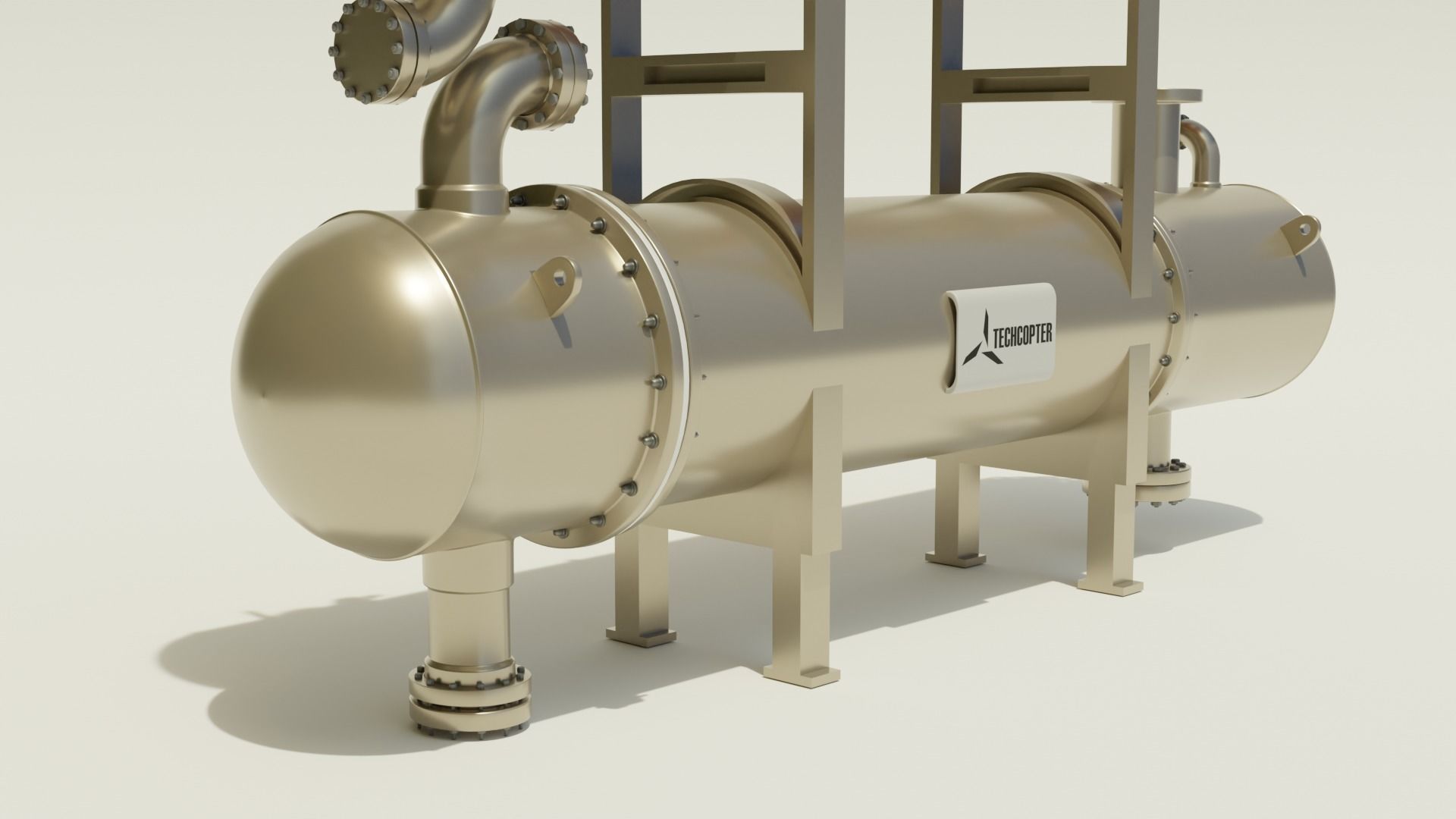 Shell and Tube Heat Exchanger 3D 3D model_3